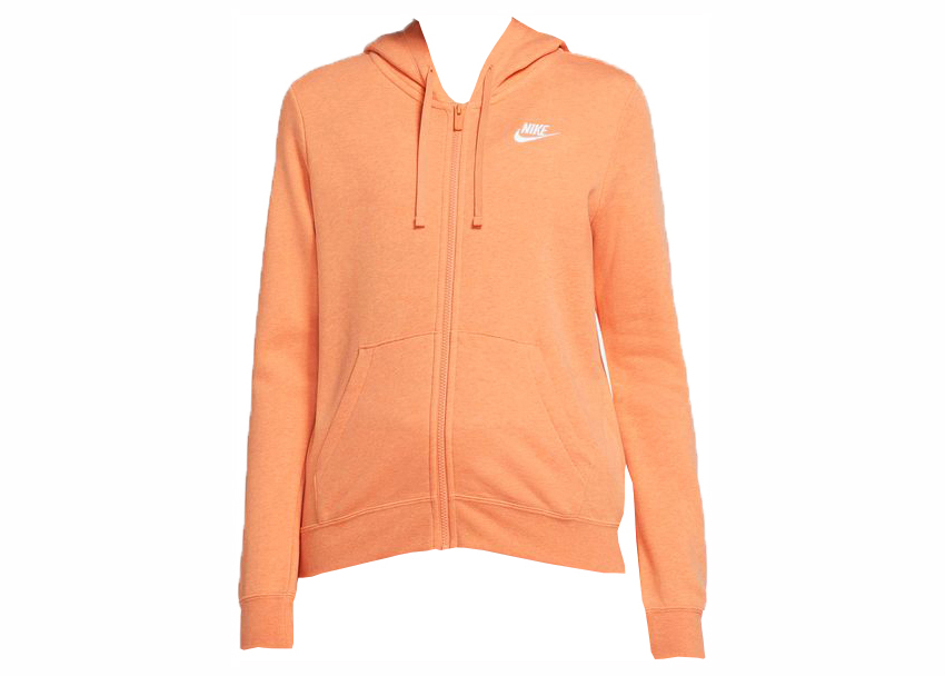 Nike Sportswear Women s Club Fleece Full Zip Hoodie Orange Trance