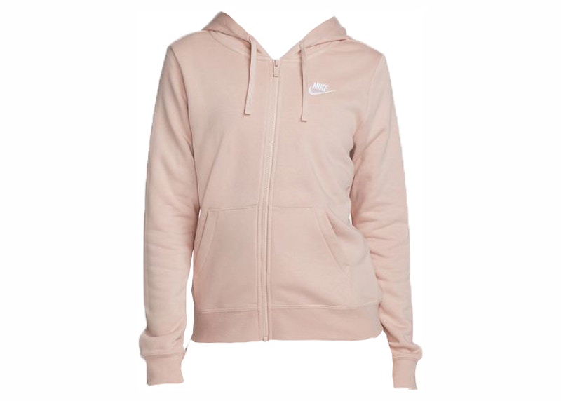 nike club full zip hoodie pink