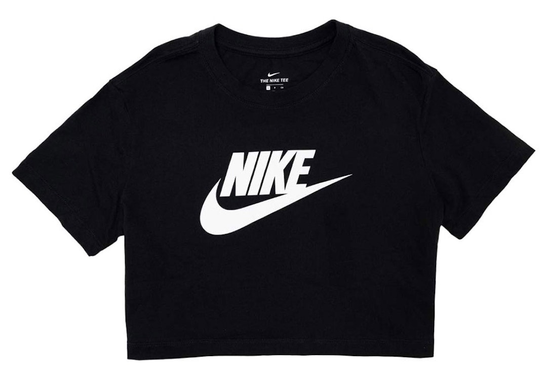 Pre-owned Nike Sportswear Women's Essential Cropped T-shirt Black