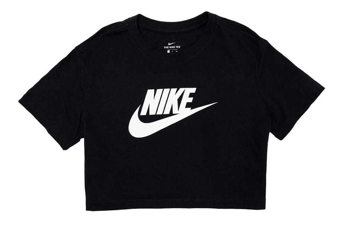 Pre-owned Nike Sportswear Women's Essential Cropped T-shirt Black