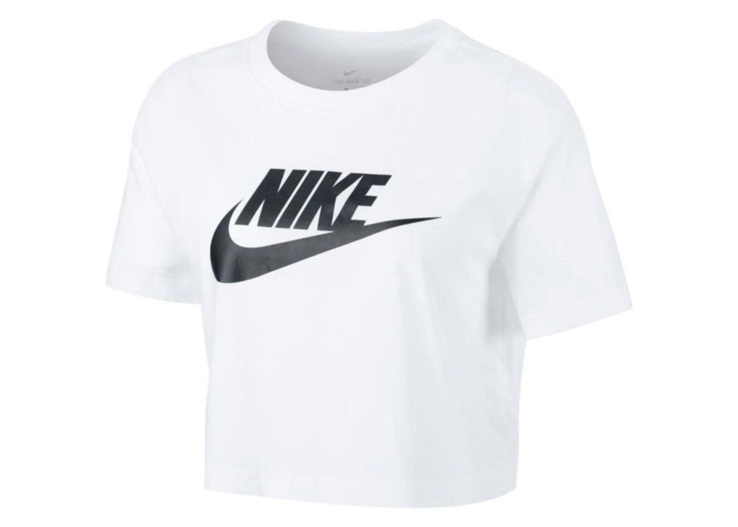 Pre-owned Nike Sportswear Women's Essential Cropped T-shirt White