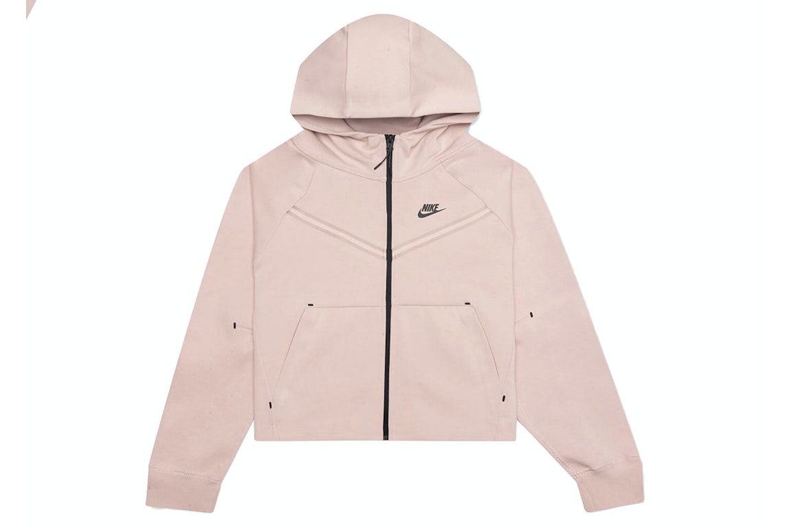 Pre-owned Nike Sportswear Women's Tech Fleece Full-zip Hoodie Pink Oxford/black