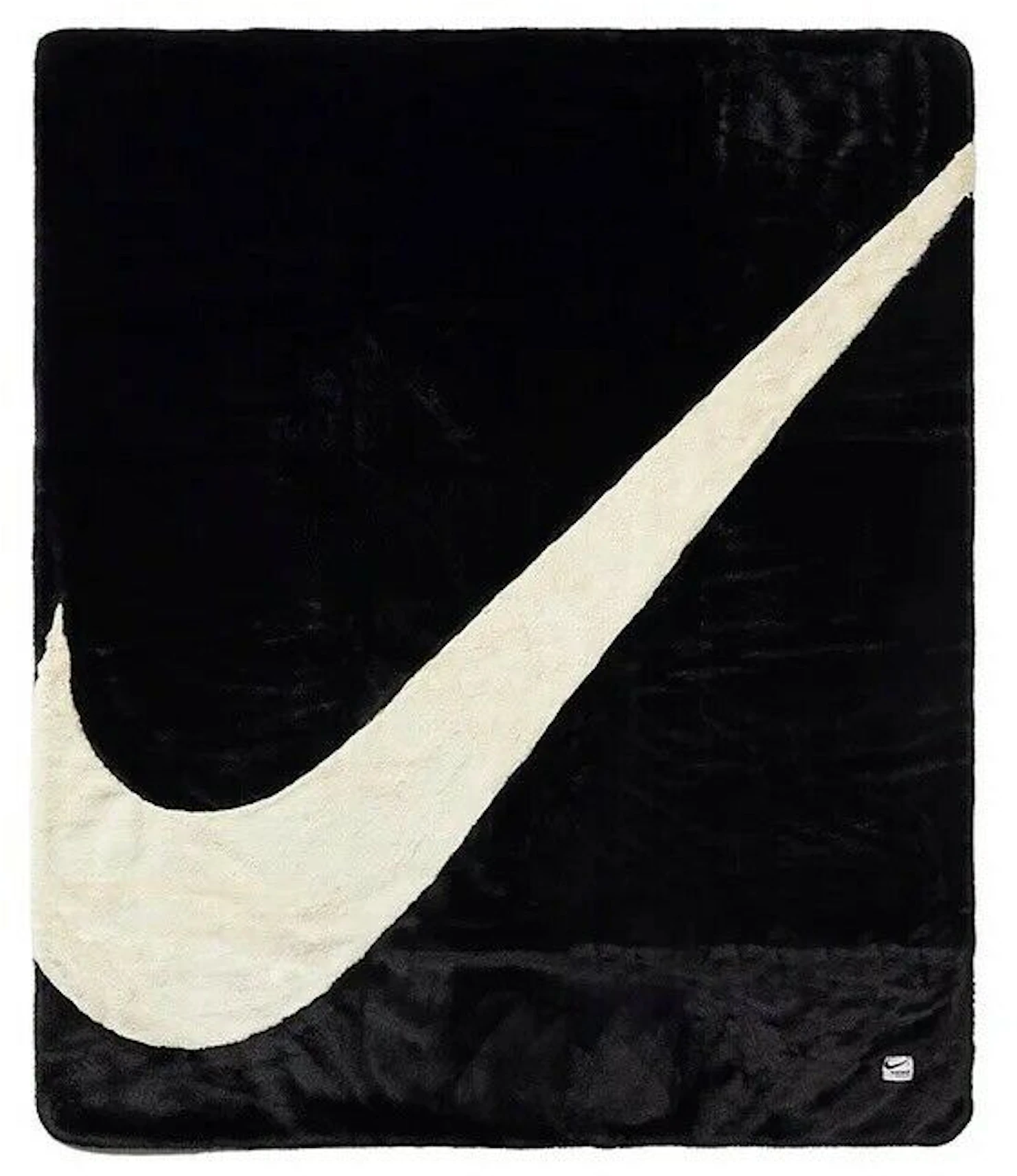 Nike Swoosh Faux Fur Blanket Black/Fossil/Off White - - ES