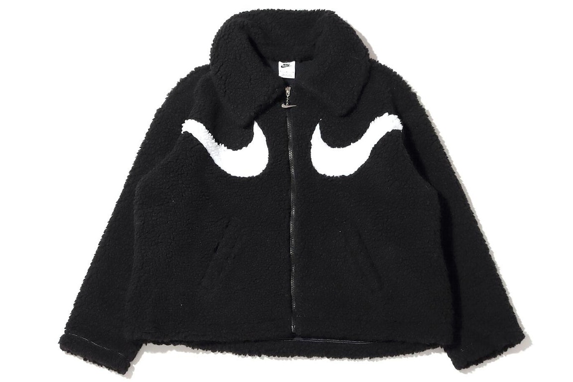 Pre-owned Nike Swoosh Womens Full-zip Jacket (asia Sizing) Black/white