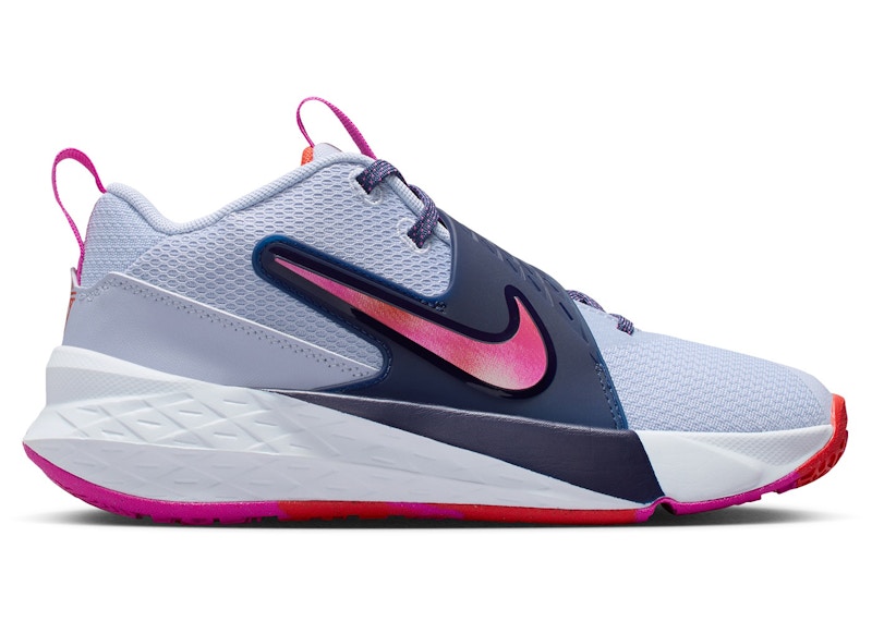 Pre-owned Nike Team Hustle D 12 Fire Pink Sneakers In Ghost/midnight Navy Blue/picante Red