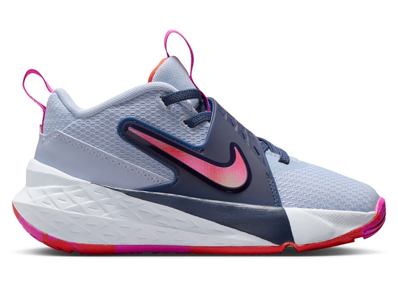 Pre-owned Nike Team Hustle D 12 Fire Pink Sneakers In Ghost/midnight Navy Blue/picante Red