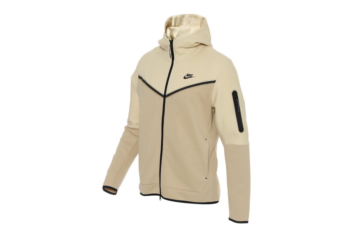Pre-owned Nike Sportswear Tech Fleece Full-zip Hoodie Beach Brown/black