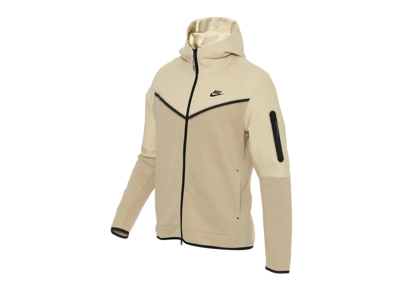Nike Tech Fleece Full-Zip Hoodie Beach Brown/Black Uomo - IT nike fleece tech beige