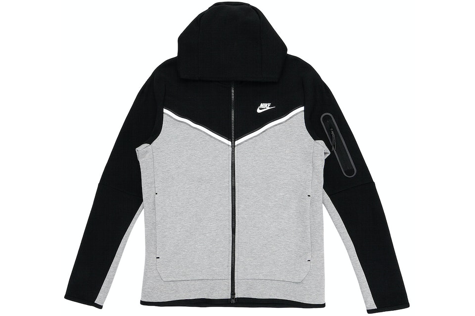 horario Pinchazo efectivo Nike Tech Fleece Full Zip Hoodie Black/Dark Grey Heather/White Men's - US