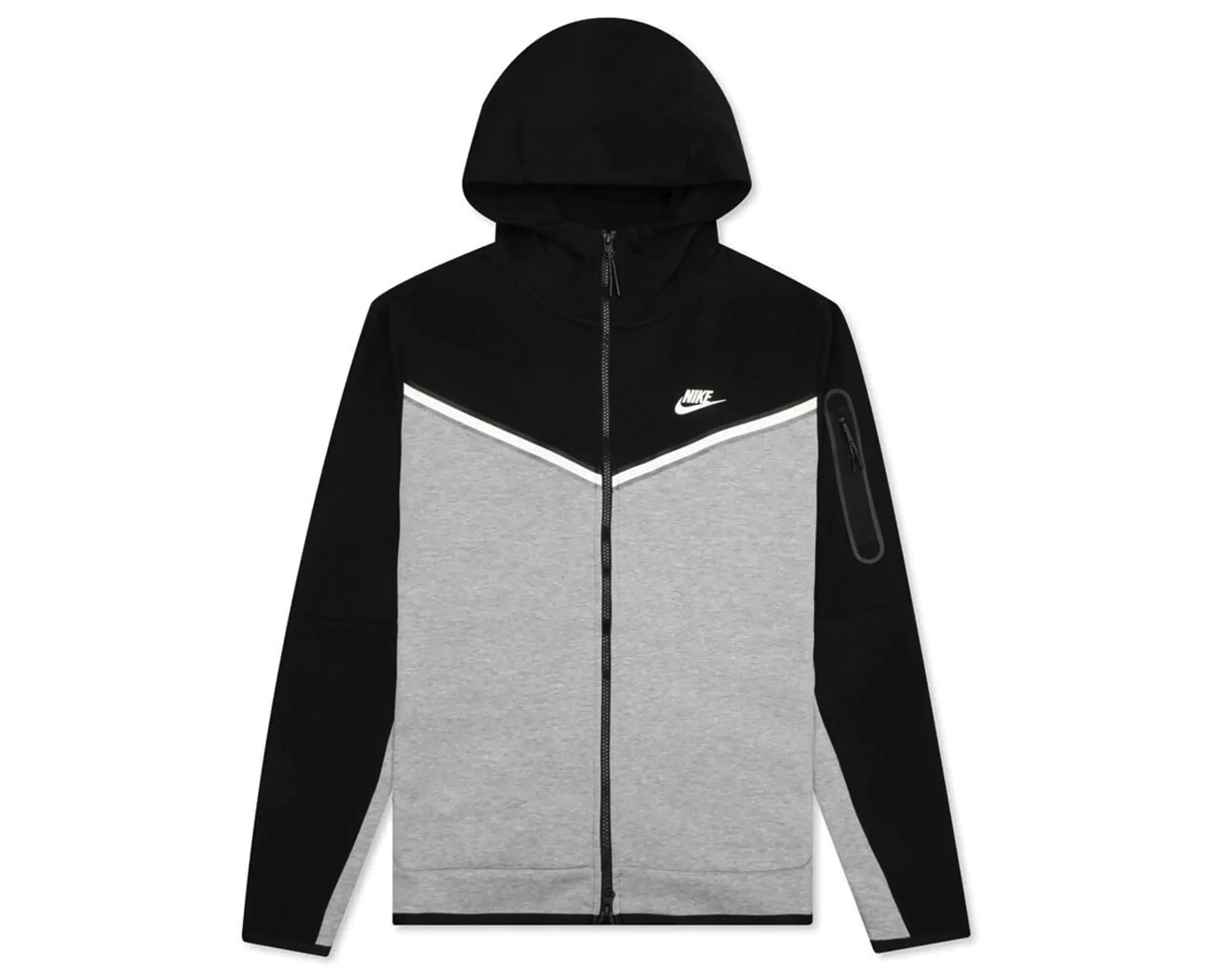 Nike Sportswear Tech Fleece Full Zip Black Hoodie - Puffer Reds