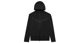 Nike Tech Fleece durchgehender Reißverschluss Kapuzenpullover Schwarz Nike Sportswear Tech Fleece Full-Zip Hoodie "Black" 