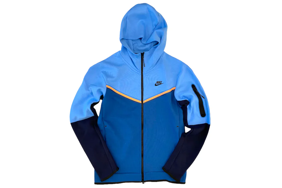 Nike Sportswear Tech Fleece Full-Zip Hoodie Blue Navy Orange