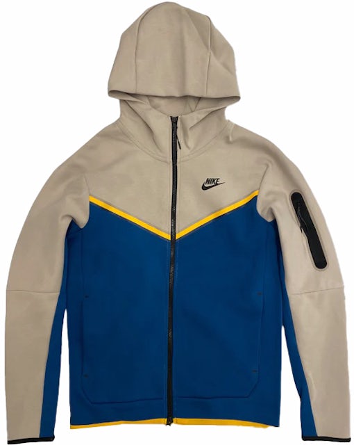 Nike Sportswear Fleece Full-Zip Hoodie Cream/Court Blue/Black Men's - US