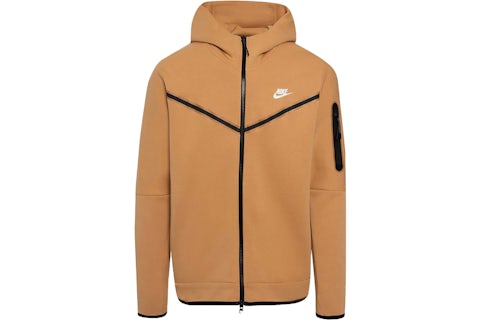 Sweat à capuche zippé Nike Sportswear Tech Fleece doré/beige Homme