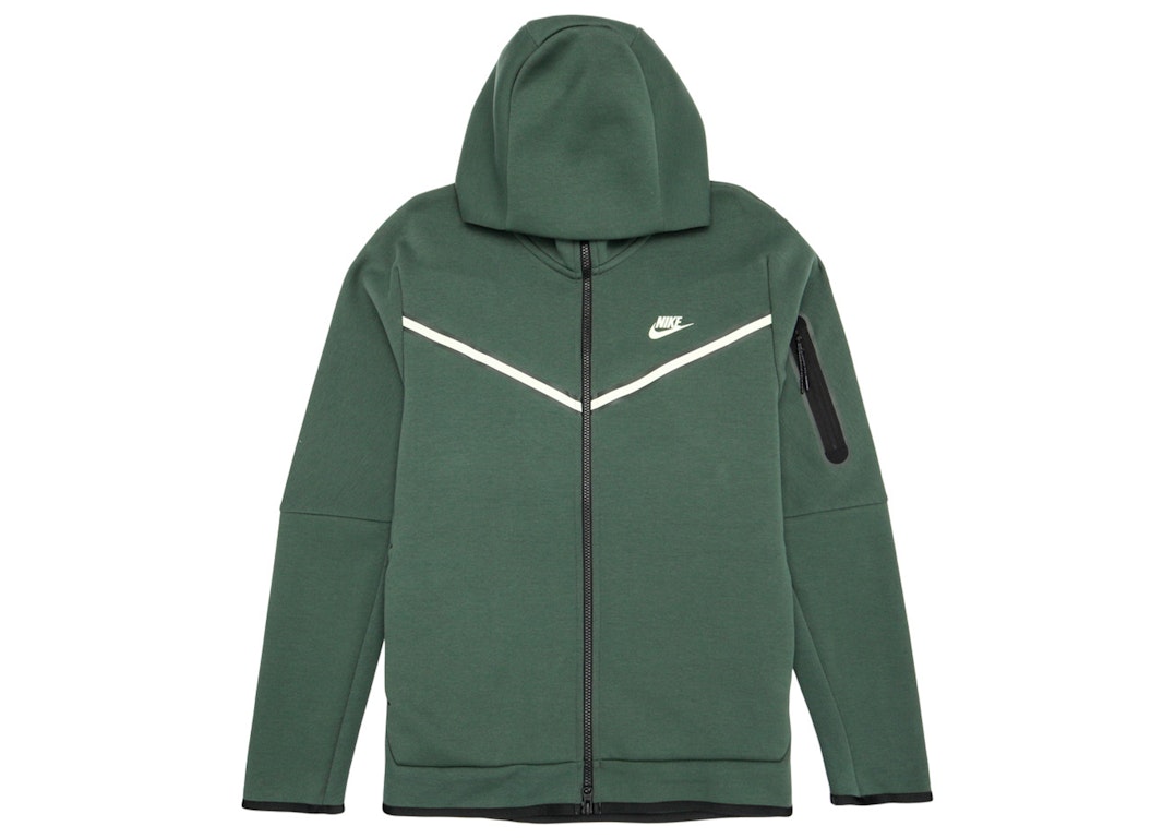 Pre-owned Nike Sportswear Tech Fleece Full-zip Hoodie Galactic Green/light Liquid Lime