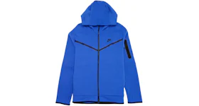 Kapuzenpullover Nike Sportswear Tech Fleece durchgehender Reißverschluss königsblau/schwarz