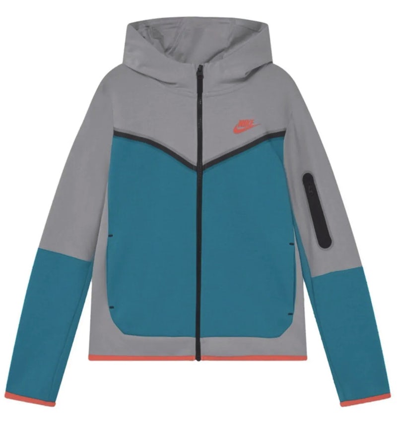 Nike Sportswear Tech Fleece Full-Zip Hoodie Grey/Light Blue/Orange