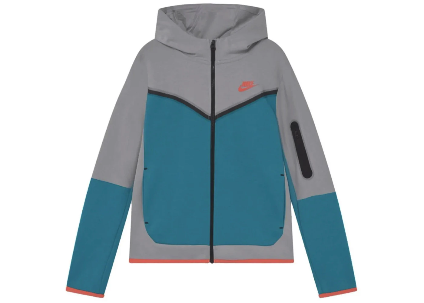 Nike Sportswear Tech Fleece Full-Zip Hoodie Grey/Light Blue/Orange