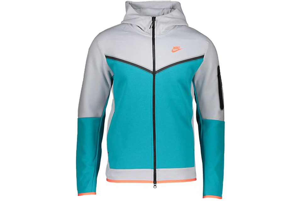 Nike Tech Fleece Full-Zip Hoodie Grey/Light Blue/Orange/Black