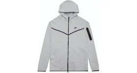 Hoodie Nike Sportswear Tech Fleece con cremallera completa en gris jaspeado/negro