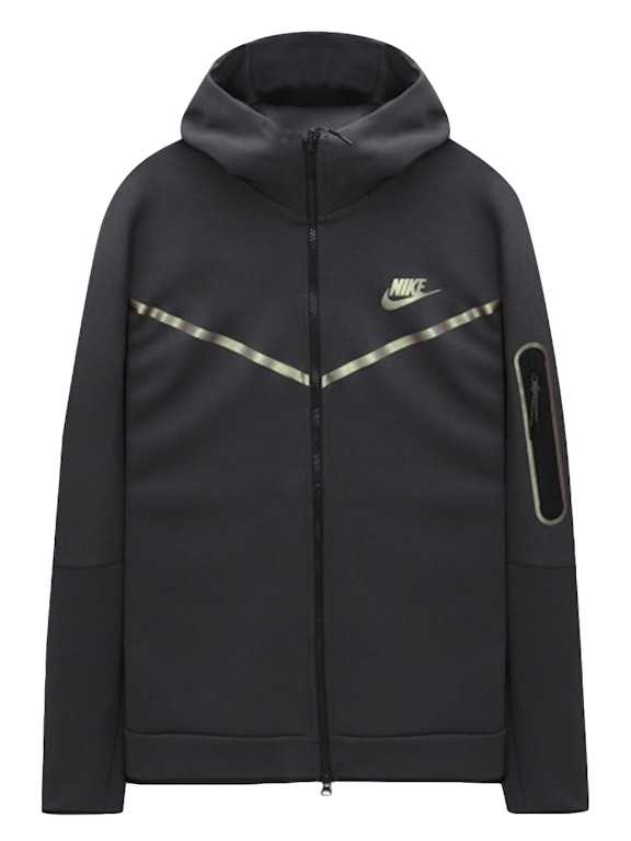 Pre-owned Nike Tech Fleece Full-zip Hoodie Iridescent Dark Smoke Grey