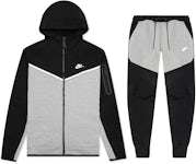 Nike Sportswear HOODIE - Sweat à capuche - dark grey heather/white/gris  foncé chiné 