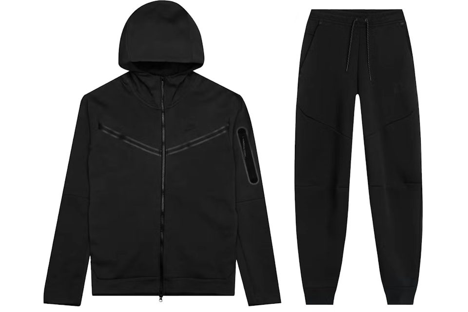 Nike Sportswear Tech Fleece Full-Zip Hoodie & Joggers Set Black