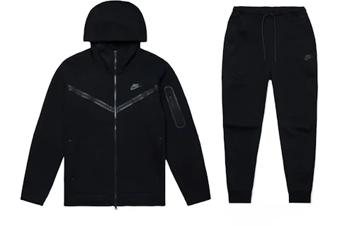 Nike Sportswear Tech Fleece Full-Zip Hoodie & Joggers Set Black Men's ...