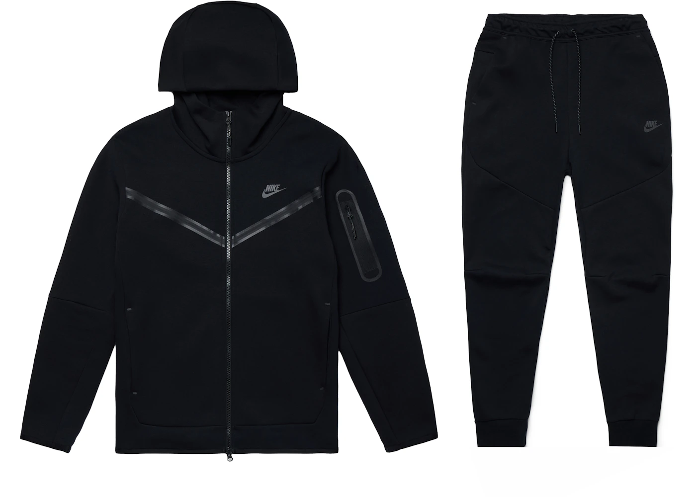 Nike Sportswear Tech Fleece Full-Zip Hoodie & Joggers Set Black Men's ...
