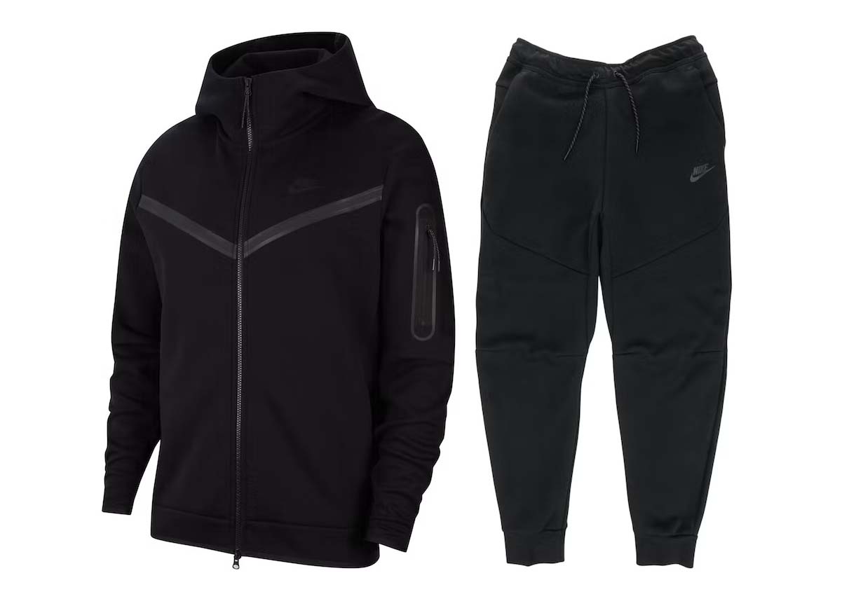 Nike Sportswear Tech Fleece Full Zip Hoodie & Joggers Set Black 