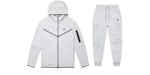 Survêtement (pantalon + sweat à capuche zippé) Nike Sportswear Tech Fleece coloris gris