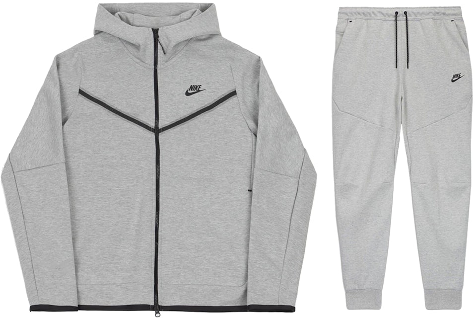 Nike Sportswear & Fleece Joggers Grey Hoodie Full Men\'s US Tech Zip - Set
