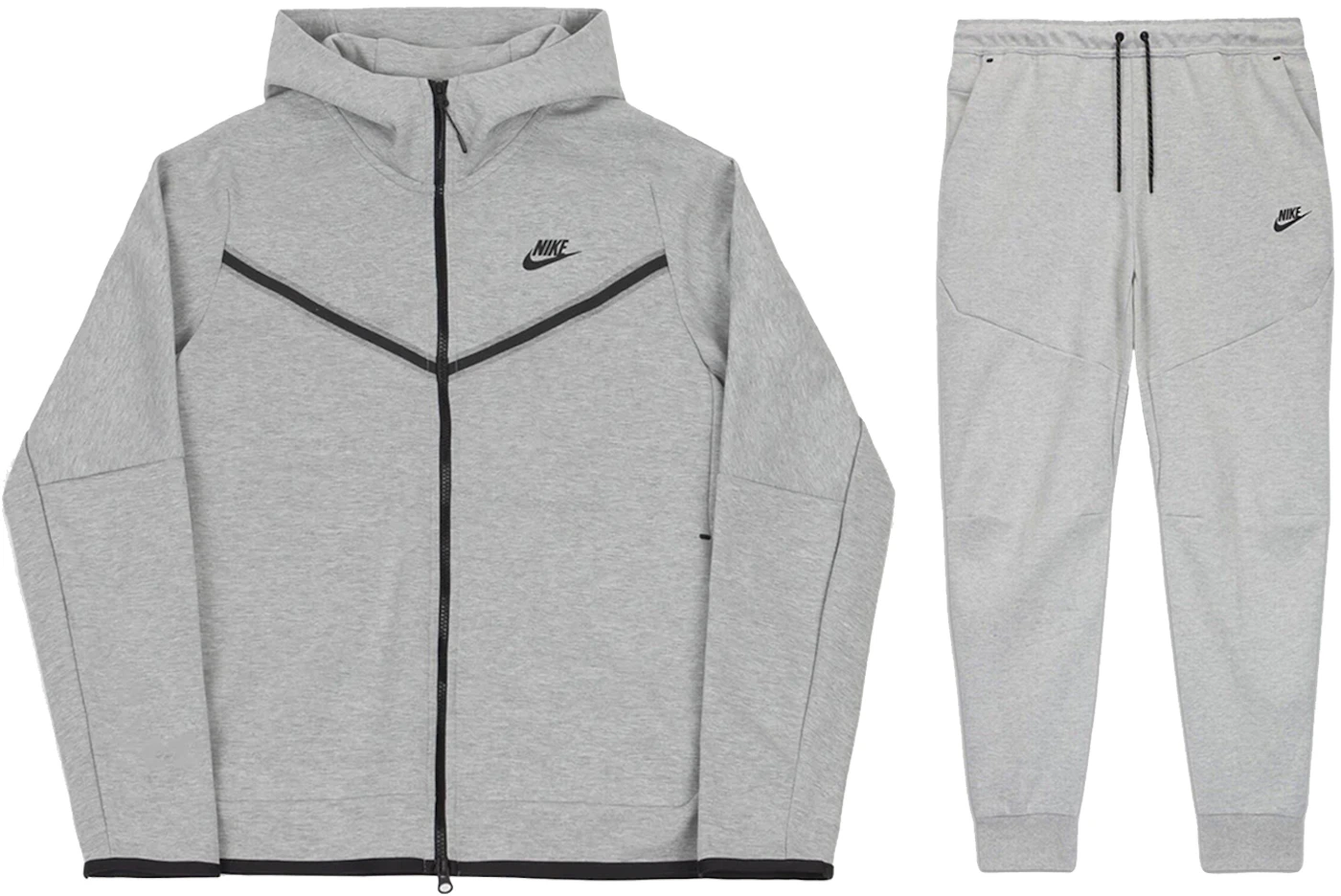 Kanon bizon Waarneembaar Nike Sportswear Tech Fleece Full Zip Hoodie & Joggers Set Grey Men's - US
