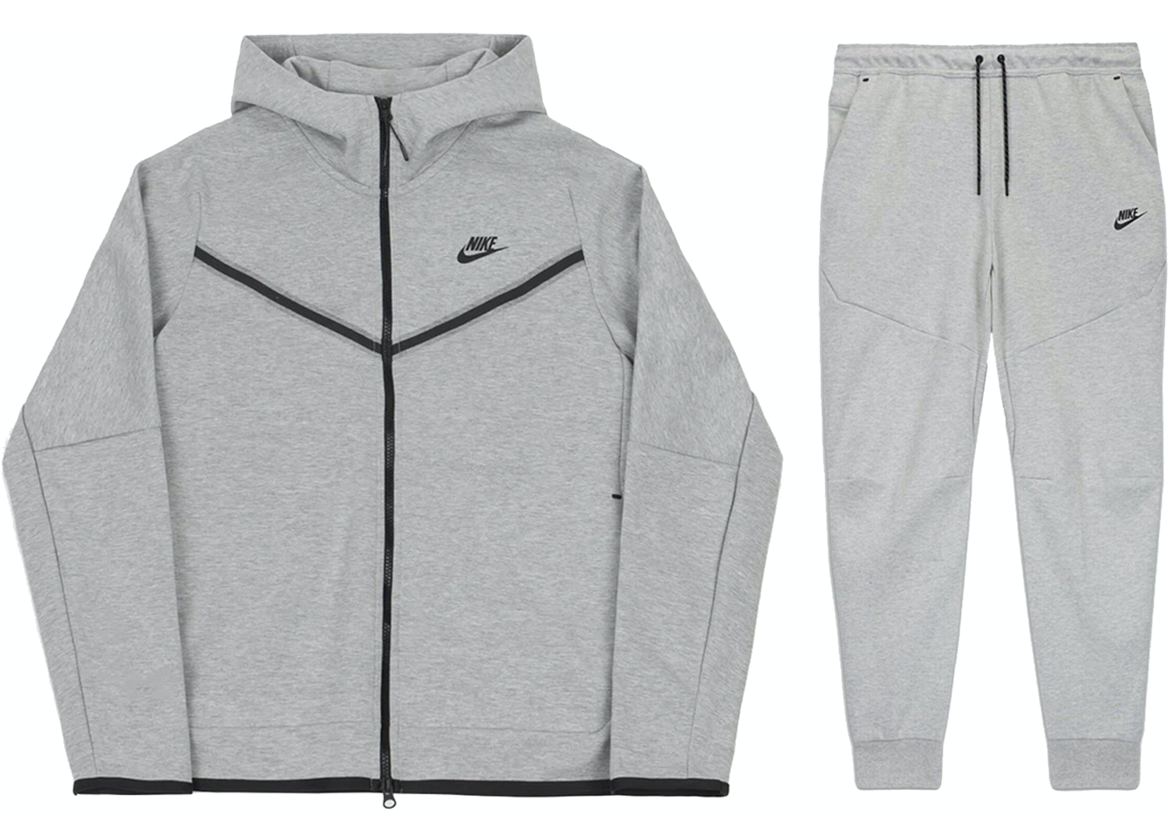 Overwinnen Dijk Kleverig Nike Sportswear Tech Fleece Full Zip Hoodie & Joggers Set Grey Men's - US