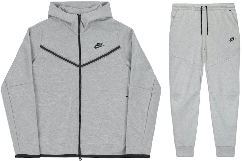 Survêtement (pantalon + sweat à capuche zippé) Nike Sportswear Tech Fleece coloris gris