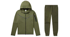 Nike Tech Fleece Full Zip Hoodie & Joggers Set Rough Green/Black