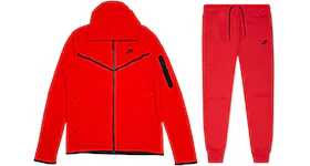 Conjunto de pantalones deportivos y hoodie con cremallera completa Nike Sportswear Tech Fleece en rojo