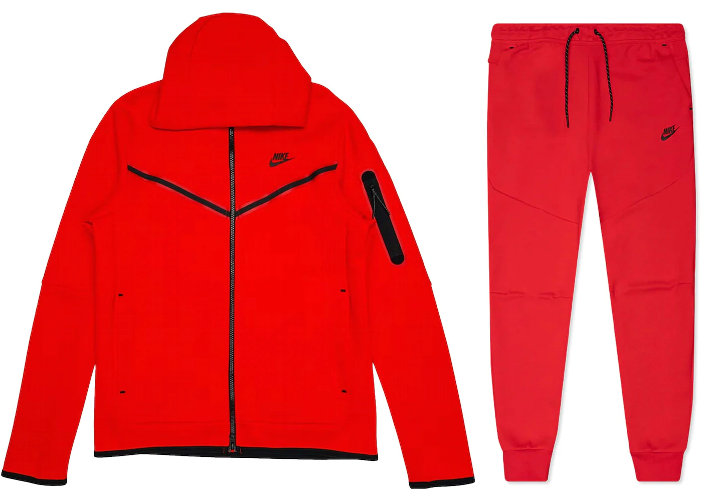 Nike Tech Fleece Full Zip Hoodie & Joggers Set University Red