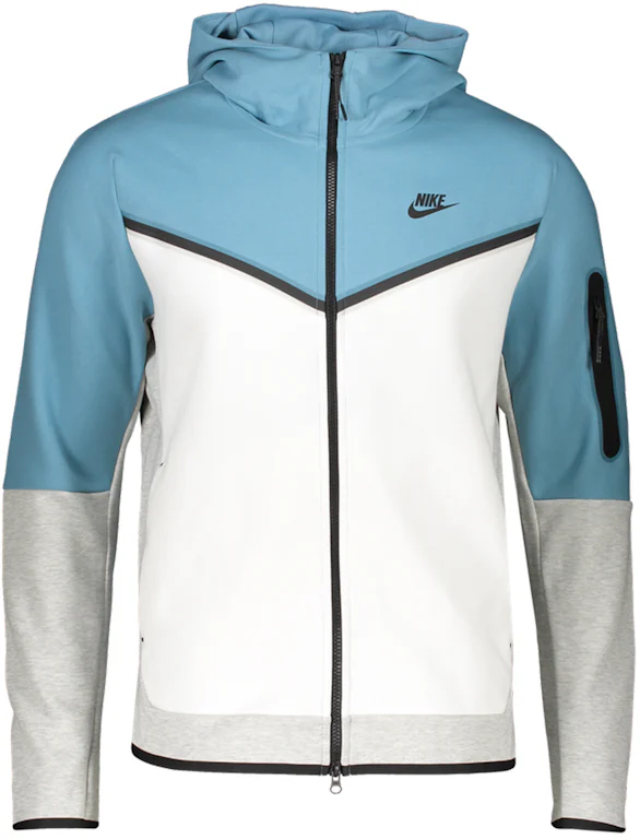 Nike Sportswear Tech Fleece Full-Zip Hoodie Light Blue/White/Grey ...