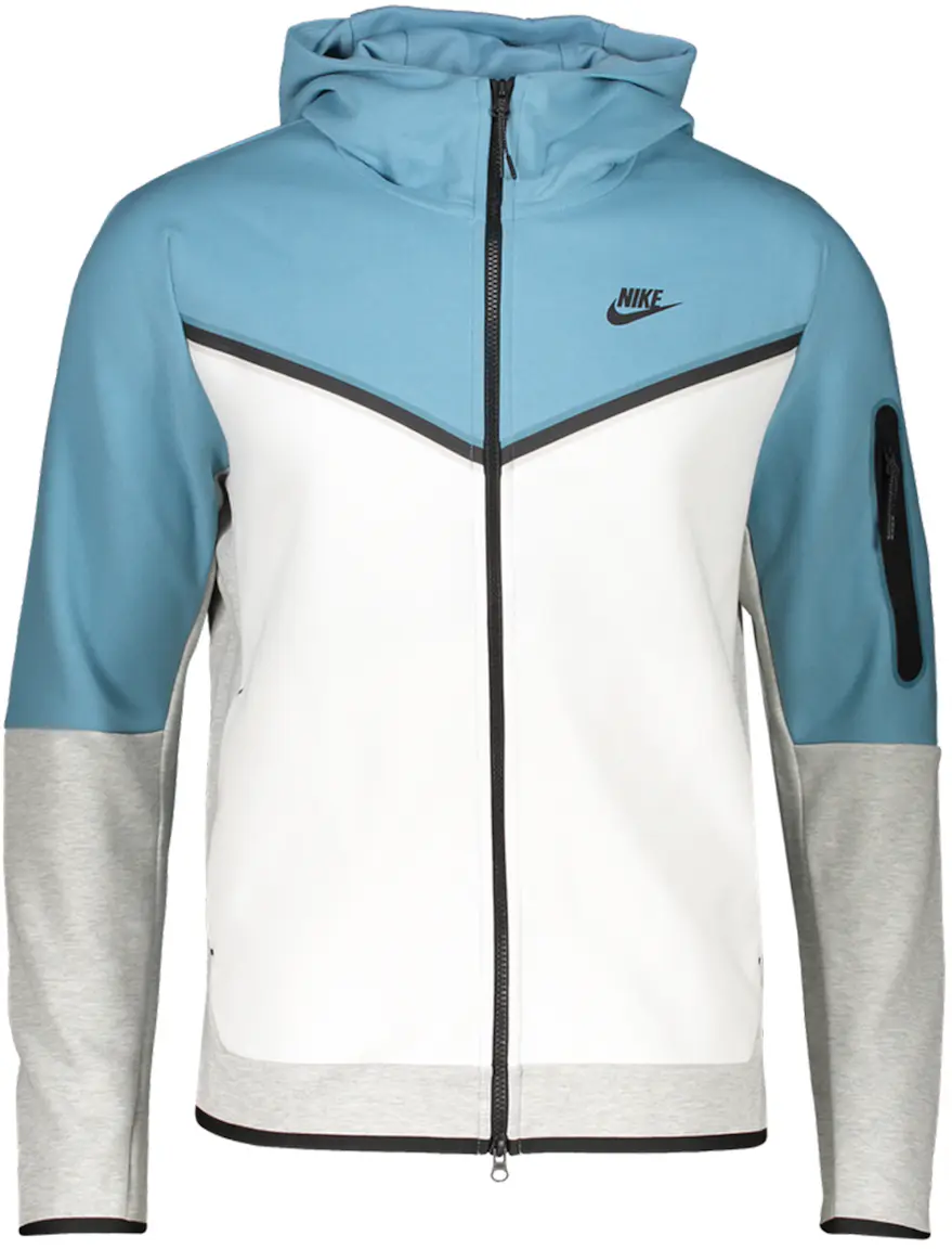 Nike Sportswear Tech Fleece Full-Zip Hoodie Light Blue/White/Grey Men's ...