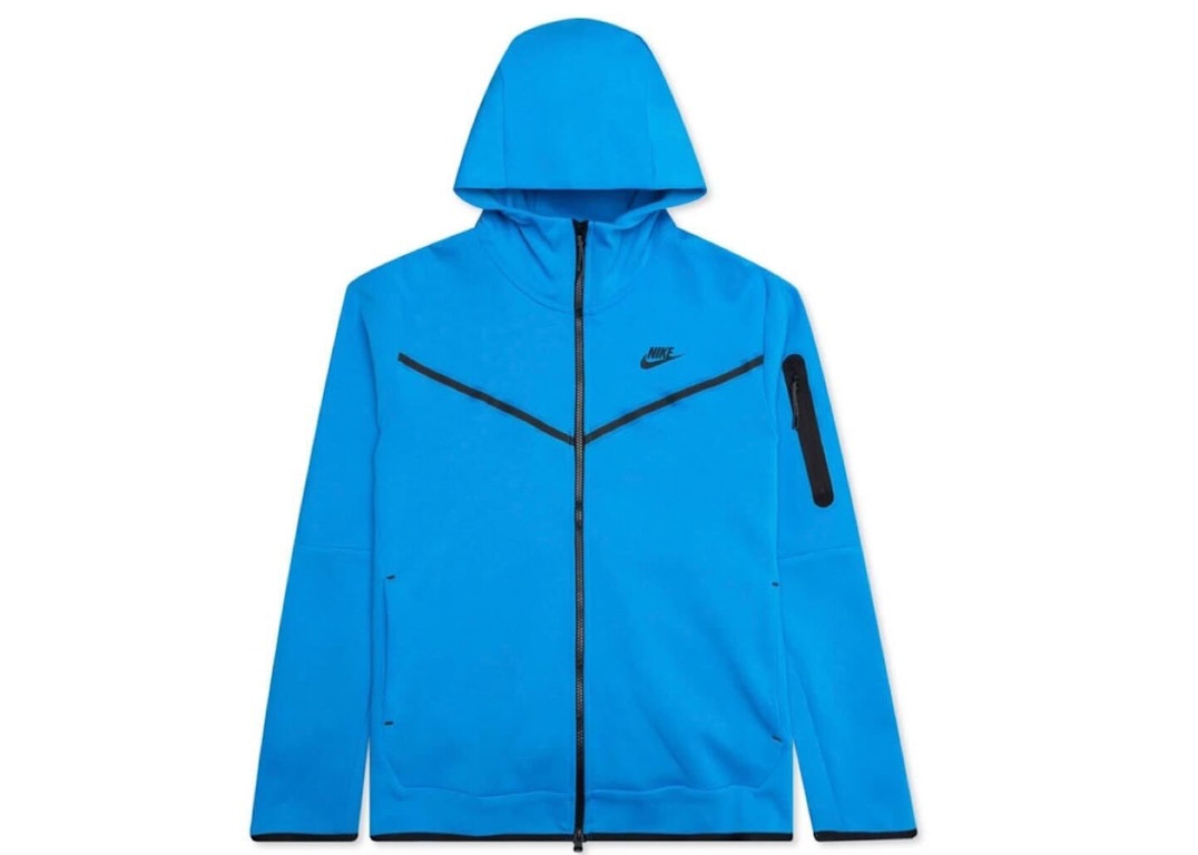 Pre-owned Nike Sportswear Tech Fleece Full-zip Hoodie Light Photo Blue/black