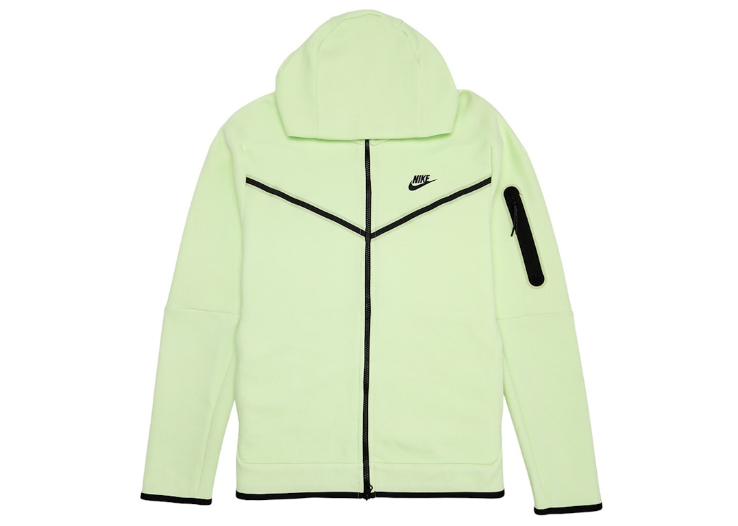 Pre-owned Nike Sportswear Tech Fleece Full-zip Hoodie Neon Lime Green/black