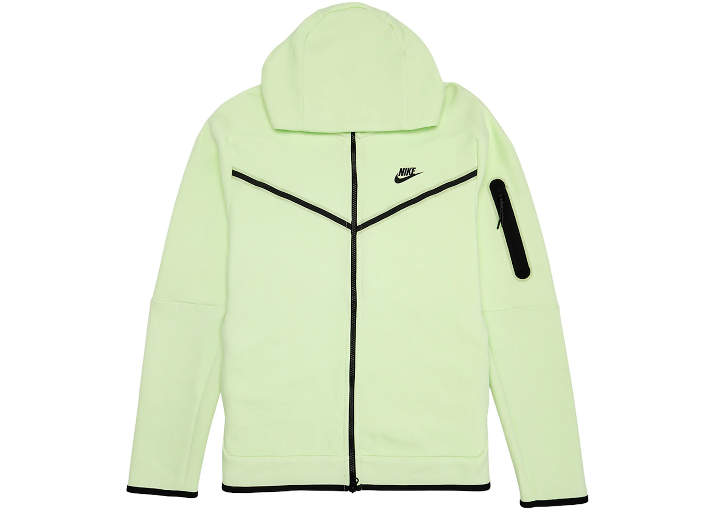 wervelkolom koud moe Nike Tech Fleece Full-Zip Hoodie Neon Lime Green/Black - US
