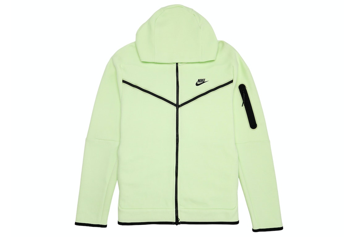 Pre-owned Nike Sportswear Tech Fleece Full-zip Hoodie Neon Lime Green/black