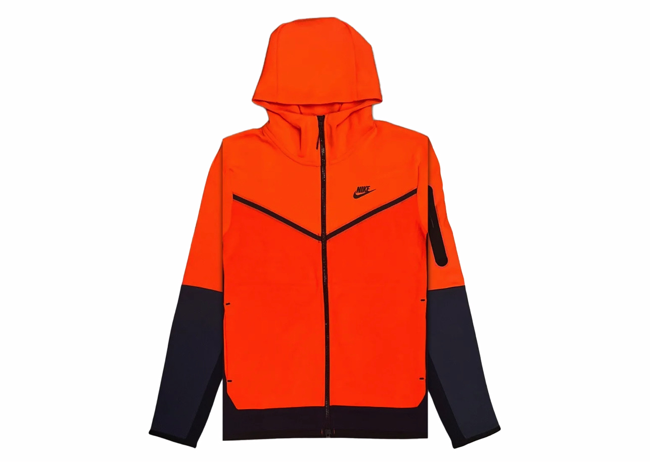 Nike Sportswear Tech Fleece Full-Zip Hoodie Blue Navy Orange