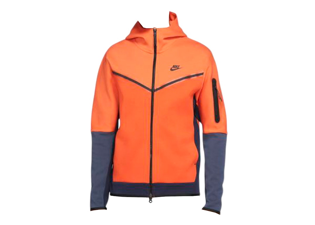 Pre-owned Nike Sportswear Tech Fleece Full-zip Hoodie Orange/blue/black