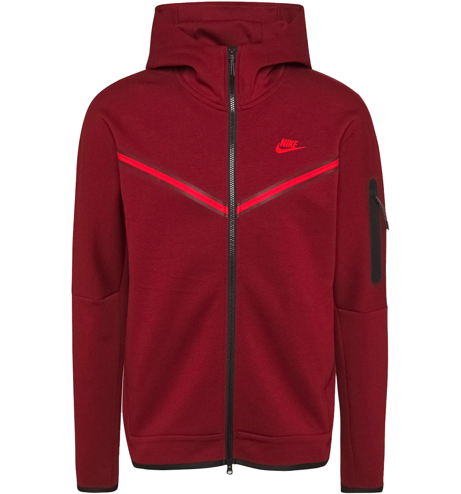 Nike Tech Fleece Full Zip Hoodie Team Red Black Gb Nike Tech Fleece Full Zip Hoodie Team Red Black Gb