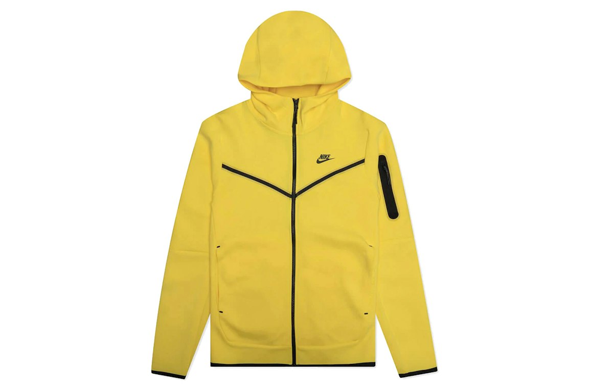 Pre-owned Nike Sportswear Tech Fleece Full-zip Hoodie Yellow Strike/black