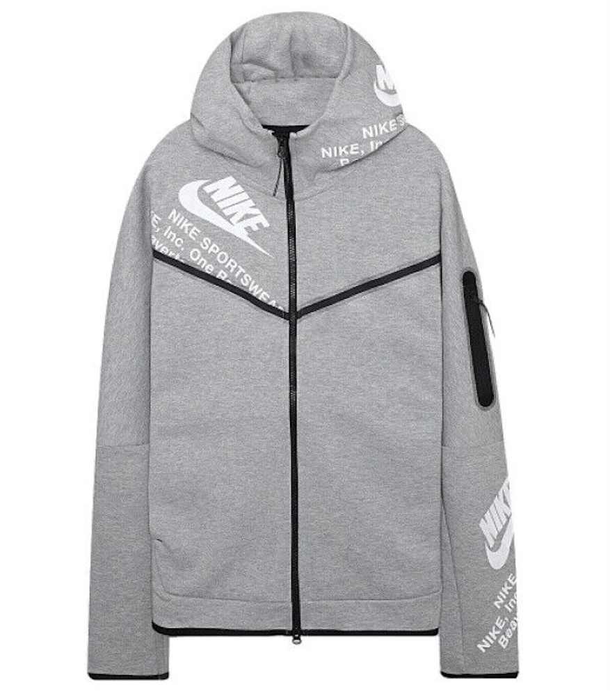 Nike Sportswear Tech Fleece Graphic Full-Zip Hoodie Grey