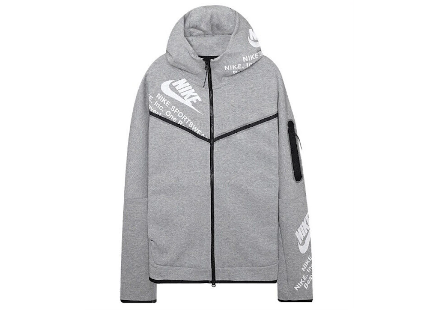 Nike Sportswear Tech Fleece Graphic Full-Zip Hoodie Grey Men's